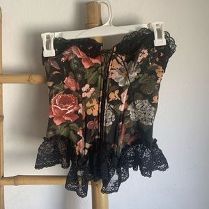 Vintage Florencia Fiume Floral Corset Top